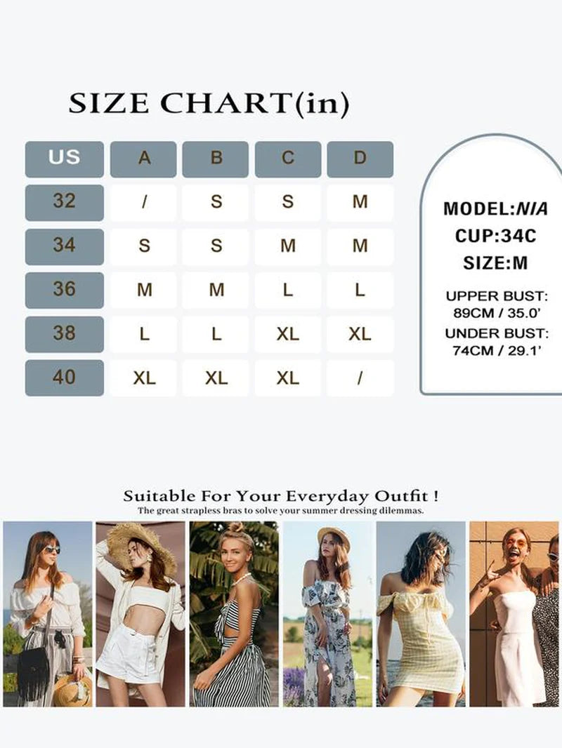 Women'S Solid / Leopard Print Strapless Bra, Wireless Push up Bra, Basic Casual Comfortable Breathable Scallop Trim Hook & Eye Front Bralette, Pastel Lingerie for All Seasons, Light Womenswear, Lady Bra Pack, Underwear