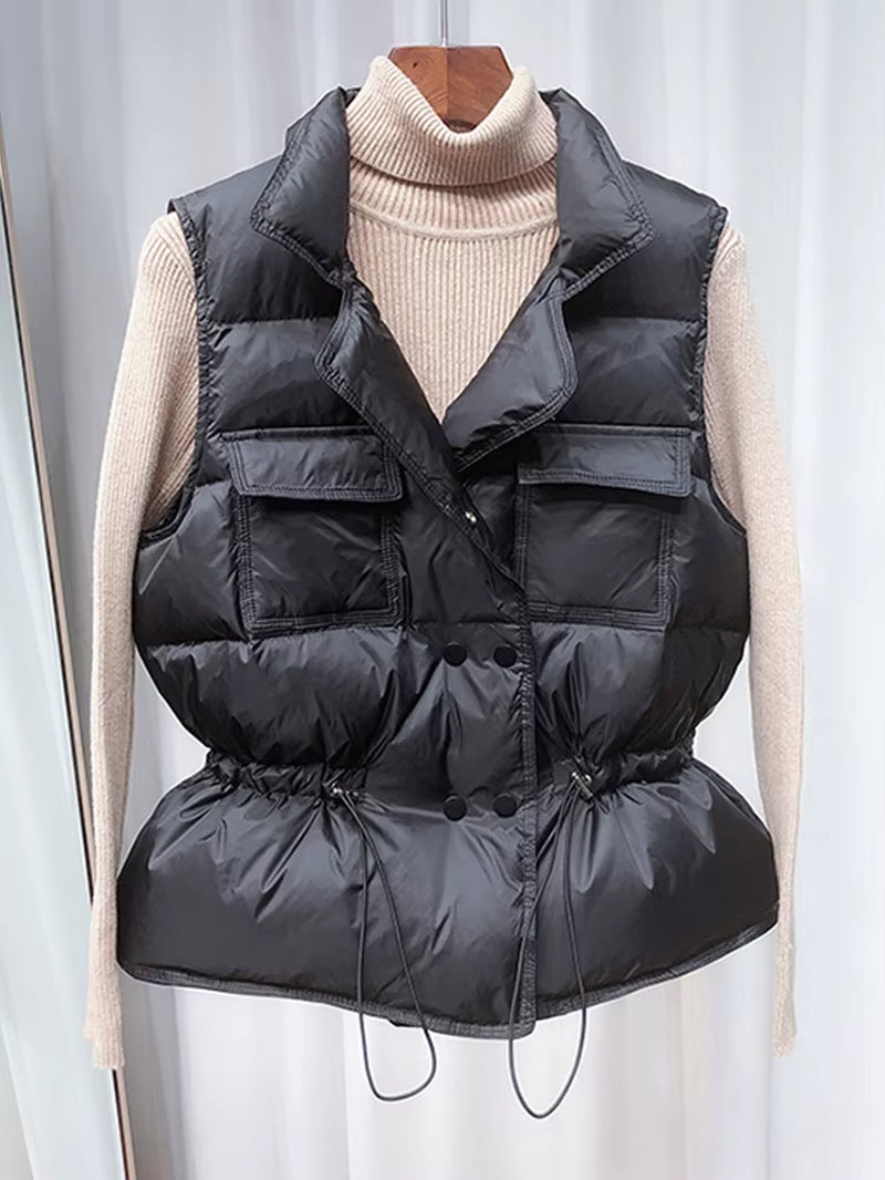 2025 New Ultra Light down Vest Women Short Vest Windproof Lightweight Warm Waistcoat Female White Duck down down Coat Sleeveless